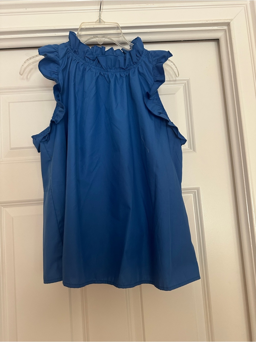 SHEIN Royal Blue Ruffle Sleeve Blouse